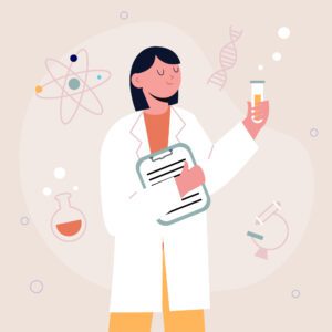 Persona comprobando científicamente los efectos
